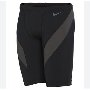 NWT Nike Men's Vex HydraStrong Colorblock Grey/black Jammer Swimsuit SZ …